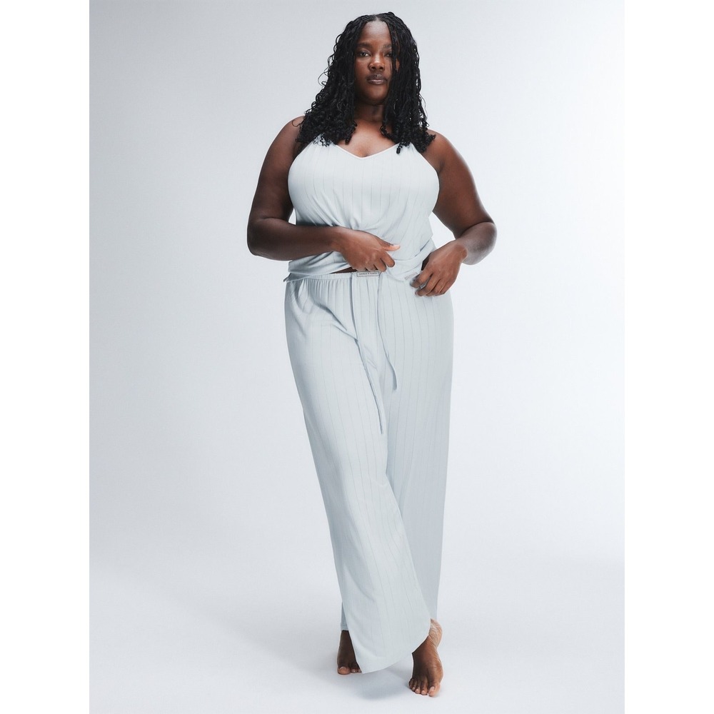 Savage X Fenty Sleek Stitch Mid-Rise Sleep Pants Tinsel Grey Size 2X NWT